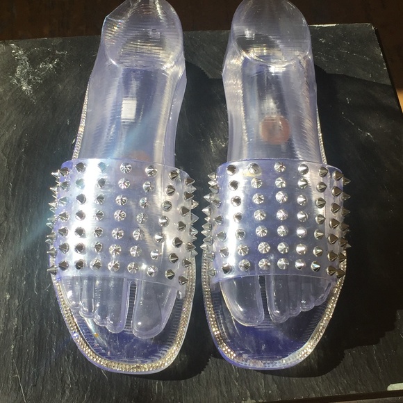 Wild Diva Shoes - Clear Spiked jelly sandals